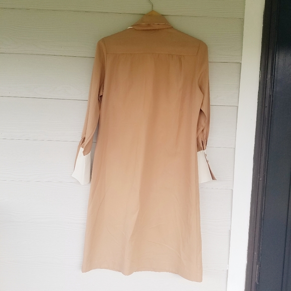 Vintage Dress Collared With Matching Kerchief And Belt/Bow Pink Mauve - Picture 5 of 16